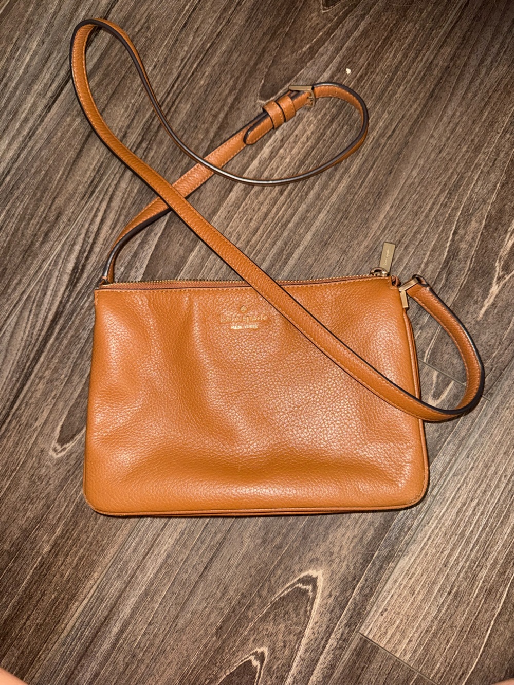 kate spade Tan Pebbled Leather Crossbody Bag